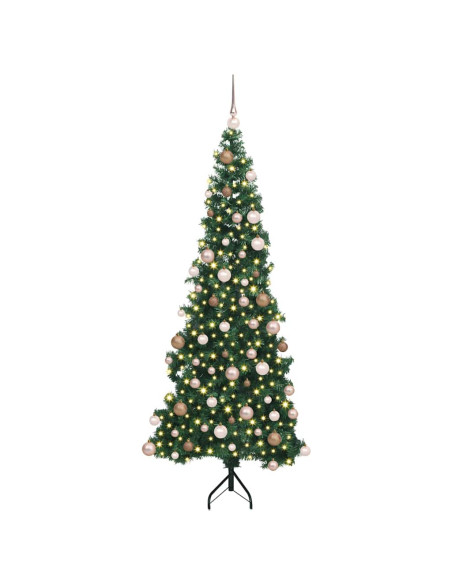 Albero di Natale Artificiale Angolare con 300 LED Verde 180 cm
