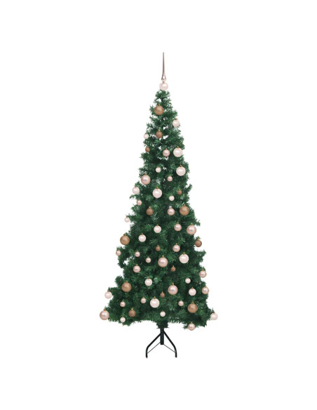 Albero di Natale Artificiale Angolare con 300 LED Verde 180 cm