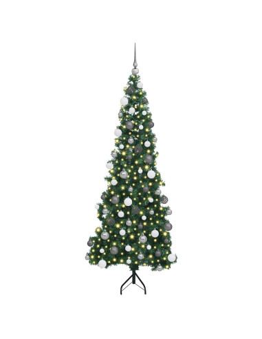 Albero di Natale Artificiale Angolare con 300 LED Verde 180 cm
