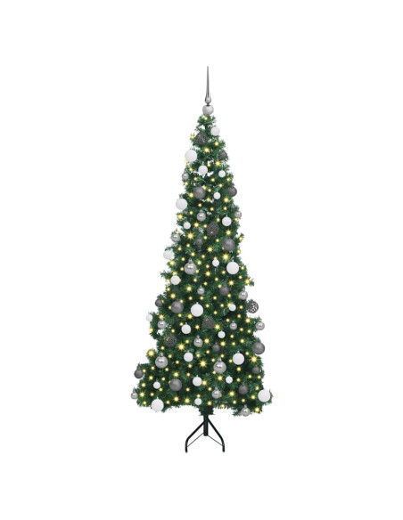Albero di Natale Artificiale Angolare con 300 LED Verde 180 cm