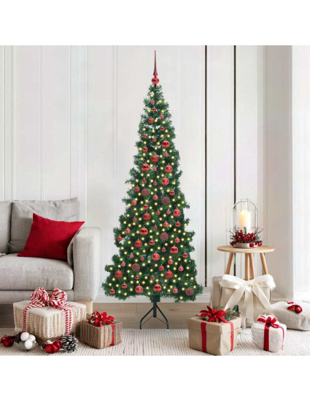 Albero di Natale Artificiale Angolare con 300 LED Verde 180 cm