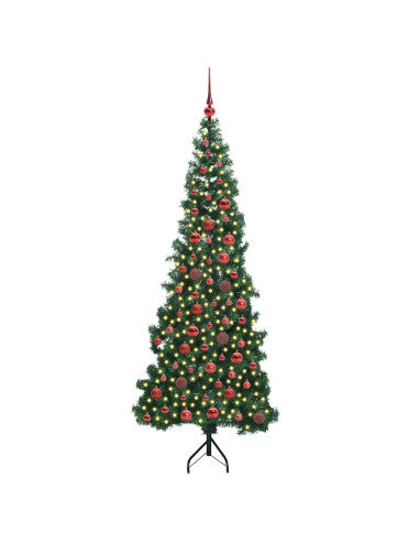 Albero di Natale Artificiale Angolare con 300 LED Verde 180 cm