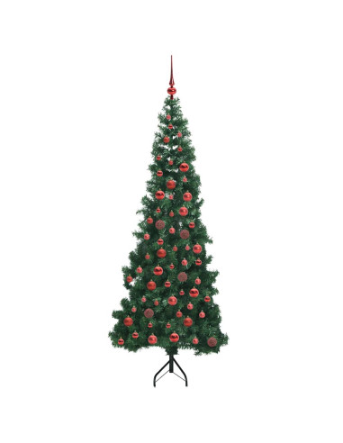 Albero di Natale Artificiale Angolare con 300 LED Verde 180 cm