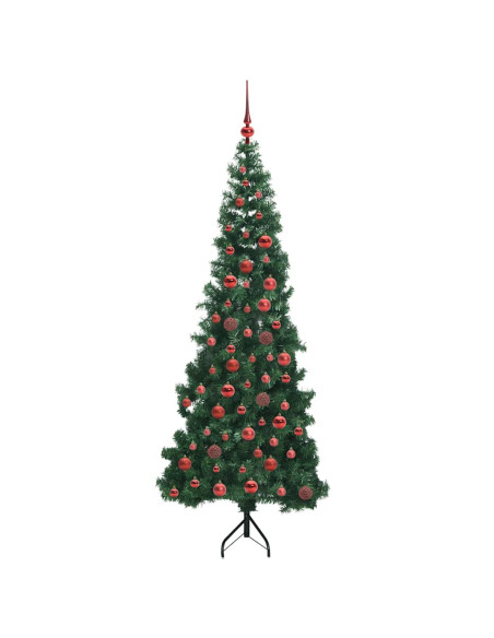 Albero di Natale Artificiale Angolare con 300 LED Verde 180 cm