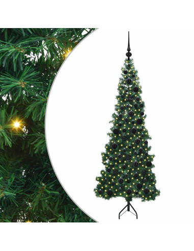 Albero di Natale Artificiale Angolare con 300 LED Verde 180 cm