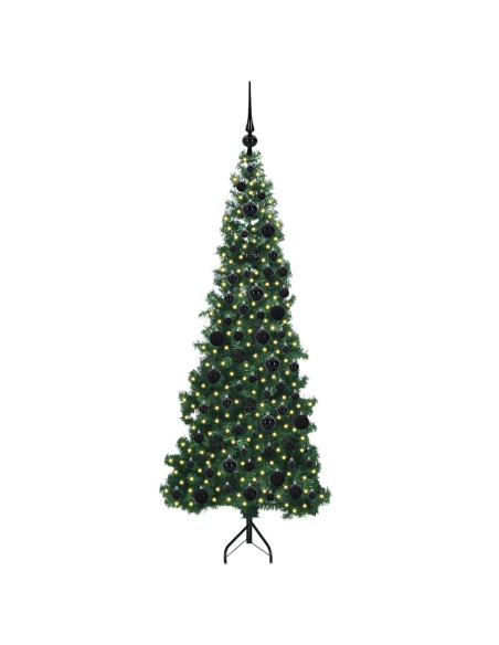 Albero di Natale Artificiale Angolare con 300 LED Verde 180 cm