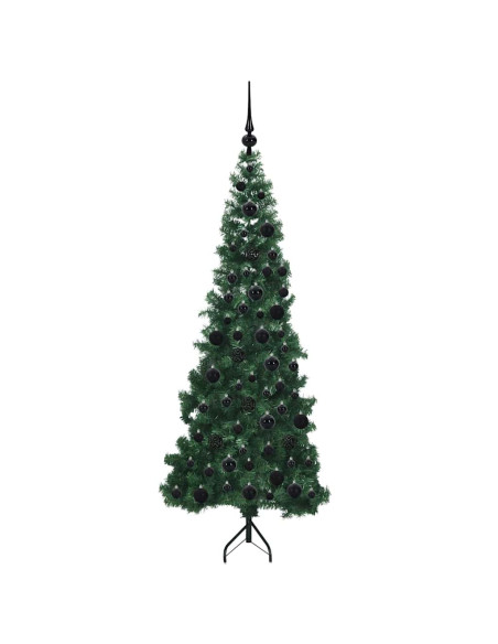 Albero di Natale Artificiale Angolare con 300 LED Verde 180 cm