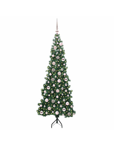 Albero di Natale Artificiale Angolare con 300 LED Verde 180 cm