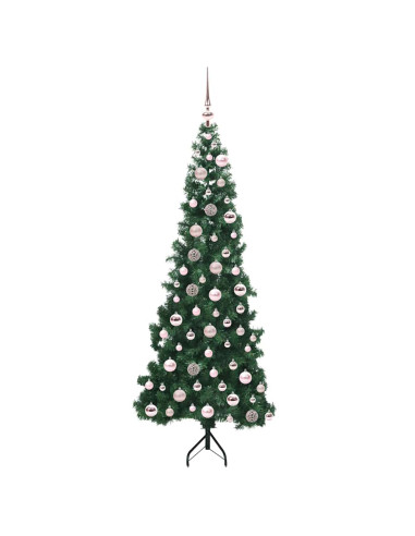 Albero di Natale Artificiale Angolare con 300 LED Verde 180 cm