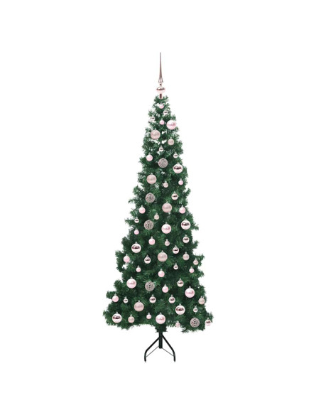 Albero di Natale Artificiale Angolare con 300 LED Verde 180 cm