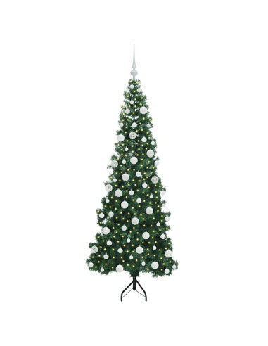Albero di Natale Artificiale Angolare con 300 LED Verde 180 cm