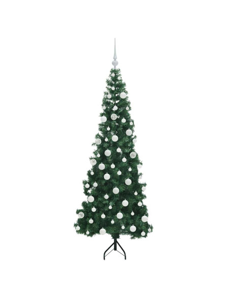 Albero di Natale Artificiale Angolare con 300 LED Verde 180 cm