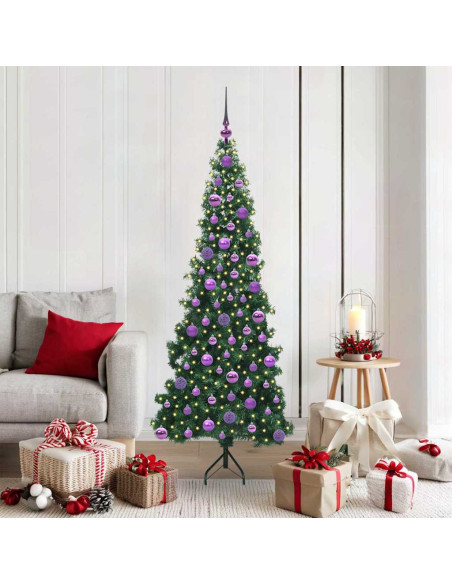 Albero di Natale Artificiale Angolare con 300 LED Verde 180 cm