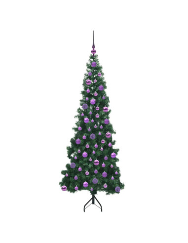 Albero di Natale Artificiale Angolare con 300 LED Verde 180 cm