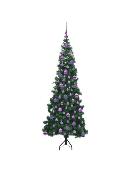 Albero di Natale Artificiale Angolare con 300 LED Verde 180 cm