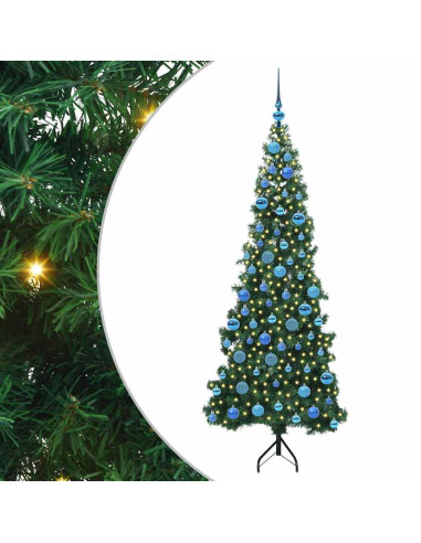 Albero di Natale Artificiale Angolare con 300 LED Verde 180 cm