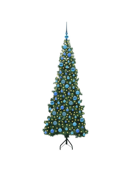 Albero di Natale Artificiale Angolare con 300 LED Verde 180 cm