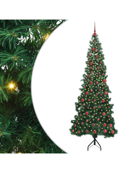 Albero di Natale Artificiale Angolare con 300 LED Verde 210 cm