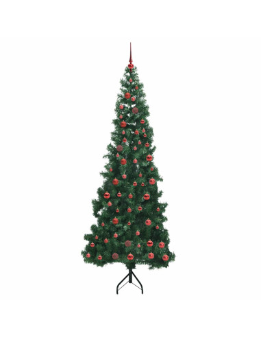 Albero di Natale Artificiale Angolare con 300 LED Verde 210 cm