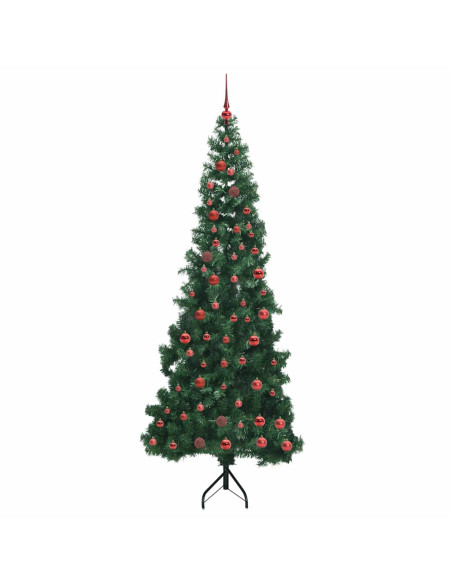 Albero di Natale Artificiale Angolare con 300 LED Verde 210 cm