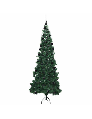 Albero di Natale Artificiale Angolare con 300 LED Verde 210 cm
