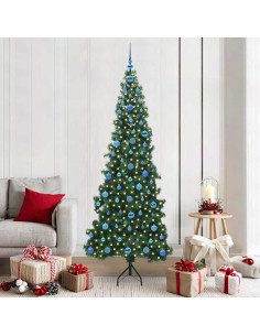 Albero di Natale Artificiale Angolare con 300 LED Verde 210 cm 2