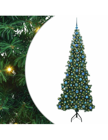 Albero di Natale Artificiale Angolare con 300 LED Verde 210 cm