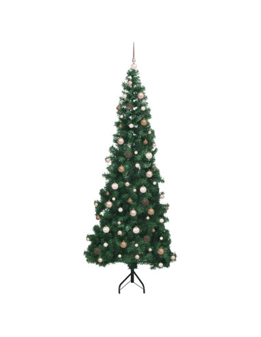 Albero di Natale Artificiale Angolare con 300 LED Verde 240 cm