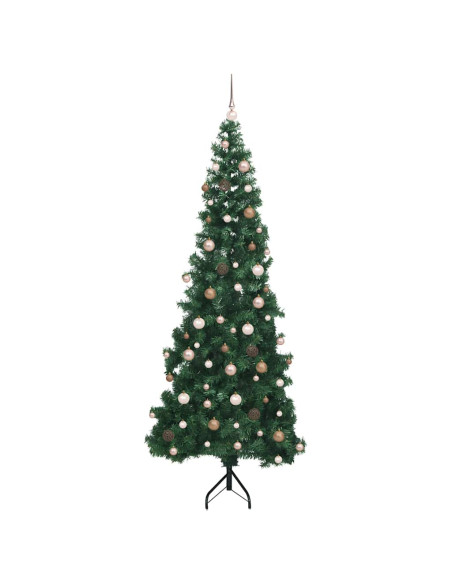 Albero di Natale Artificiale Angolare con 300 LED Verde 240 cm
