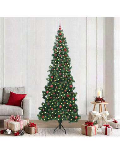 Albero di Natale Artificiale Angolare con 300 LED Verde 240 cm