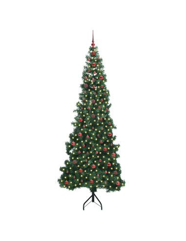 Albero di Natale Artificiale Angolare con 300 LED Verde 240 cm