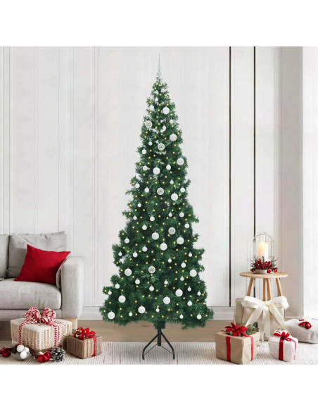 Albero di Natale Artificiale Angolare con 300 LED Verde 240 cm