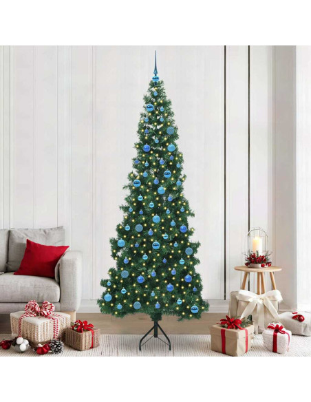 Albero di Natale Artificiale Angolare con 300 LED Verde 240 cm