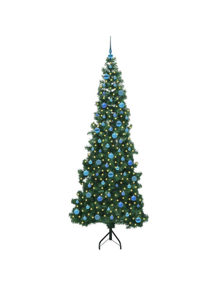 Albero di Natale Artificiale Angolare con 300 LED Verde 240 cm