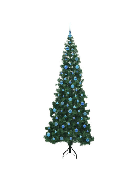 Albero di Natale Artificiale Angolare con 300 LED Verde 240 cm