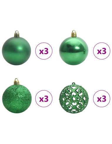 Albero di Natale Artificiale Angolare con 300 LED Verde 240 cm