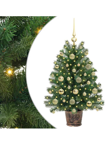 Albero di Natale artificiale con 150 LED Verde 95 cm PE e PVC