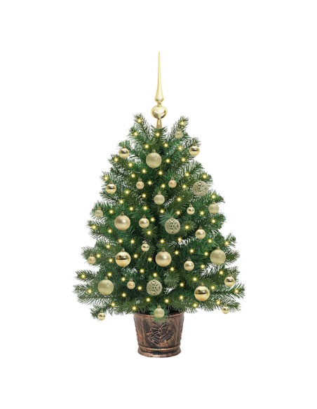 Albero di Natale artificiale con 150 LED Verde 95 cm PE e PVC