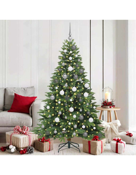 Albero di Natale artificiale con 300 LED Verde 180 cm PE e PVC