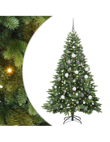 Albero di Natale artificiale con 300 LED Verde 180 cm PE e PVC
