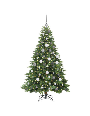 Albero di Natale artificiale con 300 LED Verde 180 cm PE e PVC