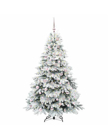Albero di Natale artificiale con 300 LED Verde 180 cm PE e PVC