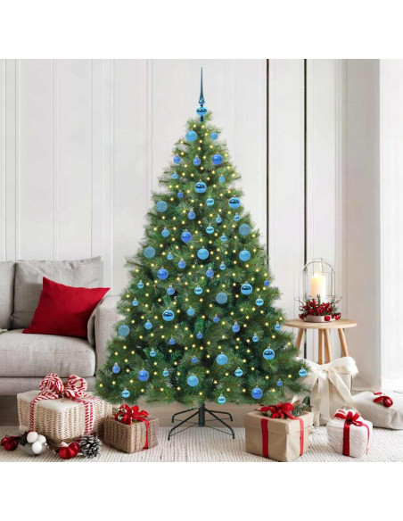 Albero di Natale artificiale con 300 LED Verde 180 cm PE e PVC