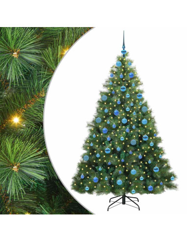 Albero di Natale artificiale con 300 LED Verde 180 cm PE e PVC