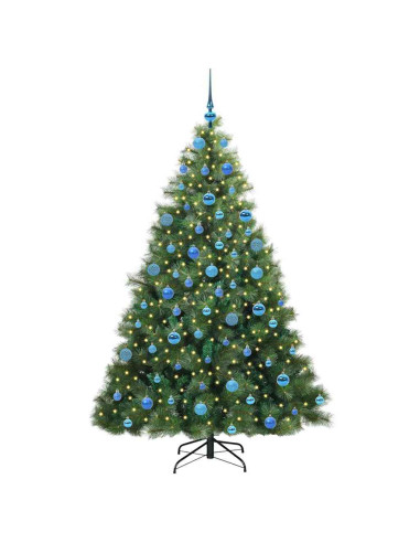 Albero di Natale artificiale con 300 LED Verde 180 cm PE e PVC