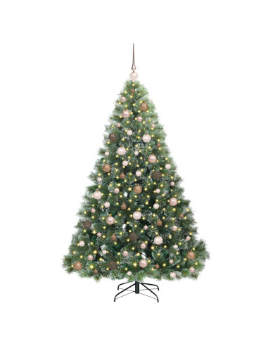 Albero di Natale artificiale con 300 LED Verde 180 cm PE e PVC