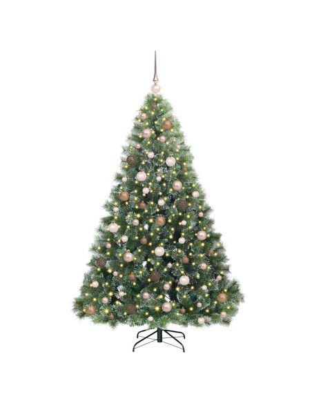 Albero di Natale artificiale con 300 LED Verde 180 cm PE e PVC