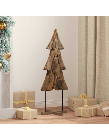 Albero di Natale Marrone 90 cm Legno massello di teak