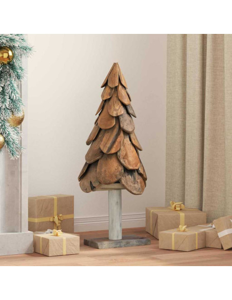 Albero di Natale Marrone 90 cm Legno massello di teak