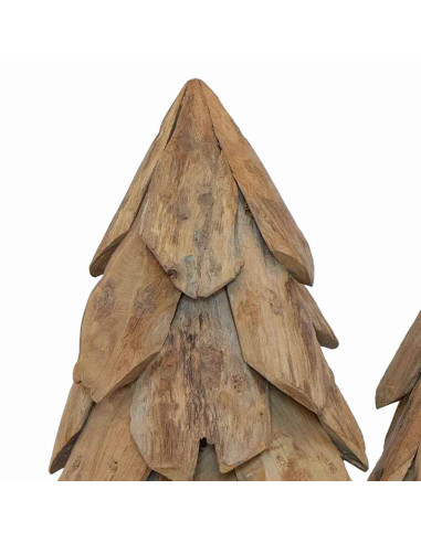 Albero di Natale 3 pcs Marrone Legno massello di teak